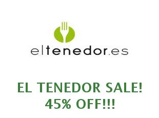 Promotional codes El Tenedor save up to 10 euros