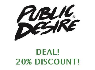 Promotional offers and codes Public Desire save up to 25%