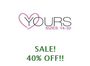 Discount coupon Yours Clothing save up to 20%