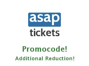 Promotional coupons ASAP Tickets save up to 30%