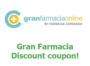 Discount coupon Gran Farmacia Online save up to 30 euros